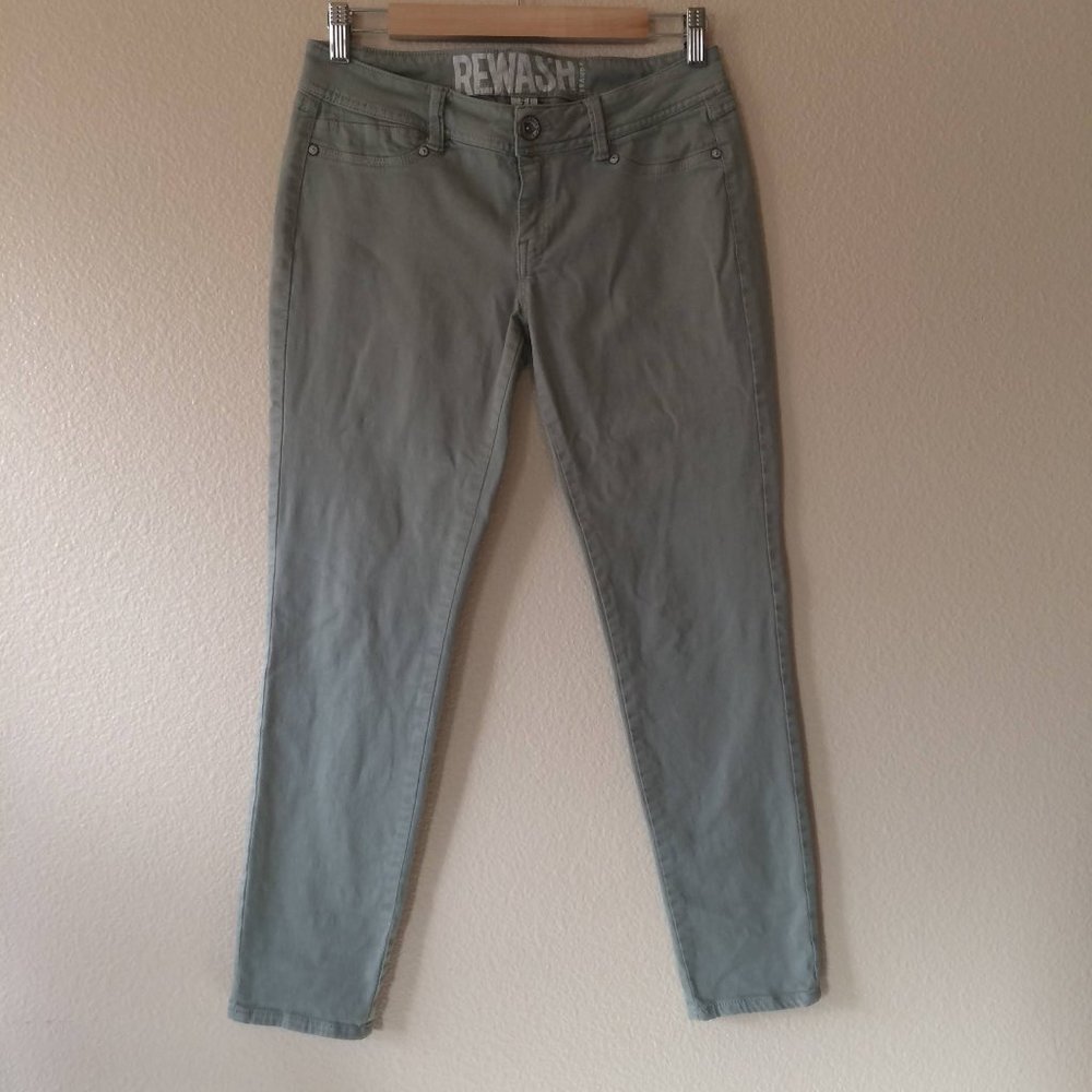 Green Jeans 7 Stretch Low Rise Denim Pants Light Solid